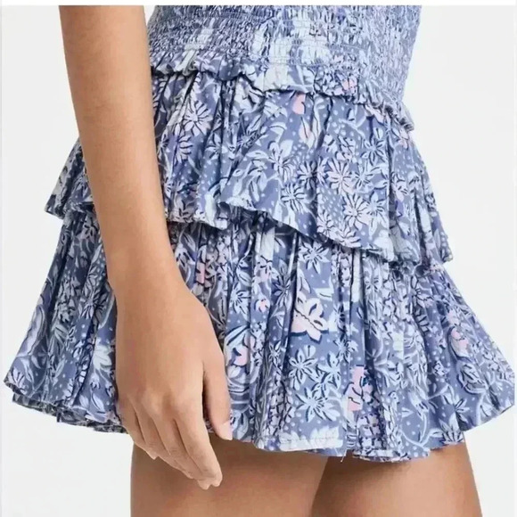 Sundry Wild Floral Smocker Ruffled Mini skirt sz 12 NWT - Picture 2 of 8